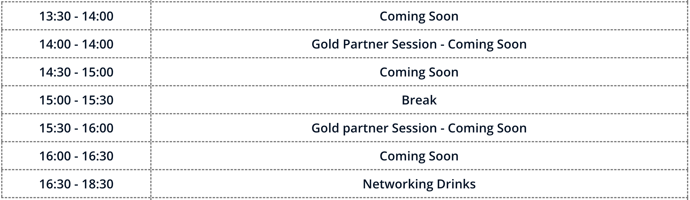 Screenshot of Event Schedule